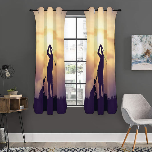 Pro Golf Swing Print Curtain