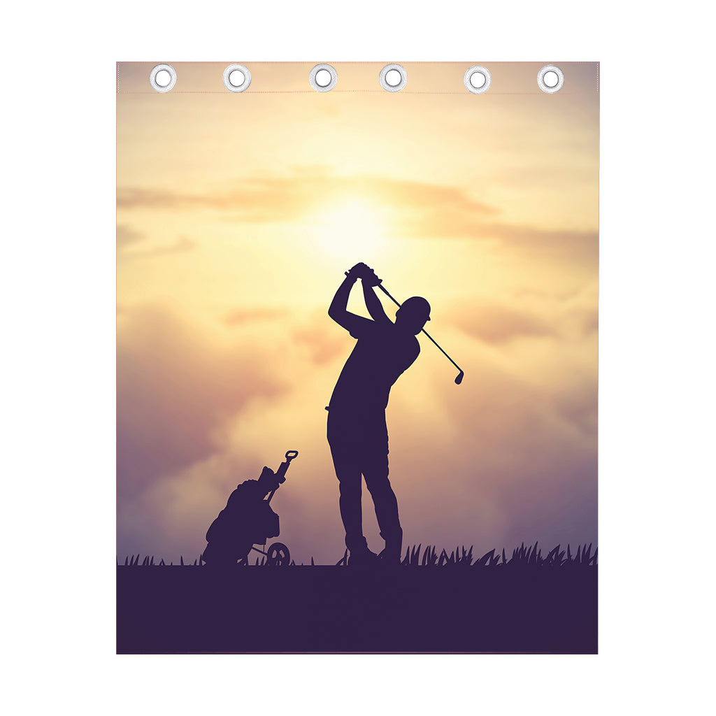Pro Golf Swing Print Curtain