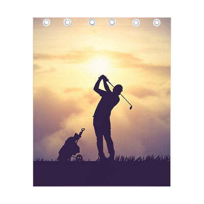 Pro Golf Swing Print Curtain