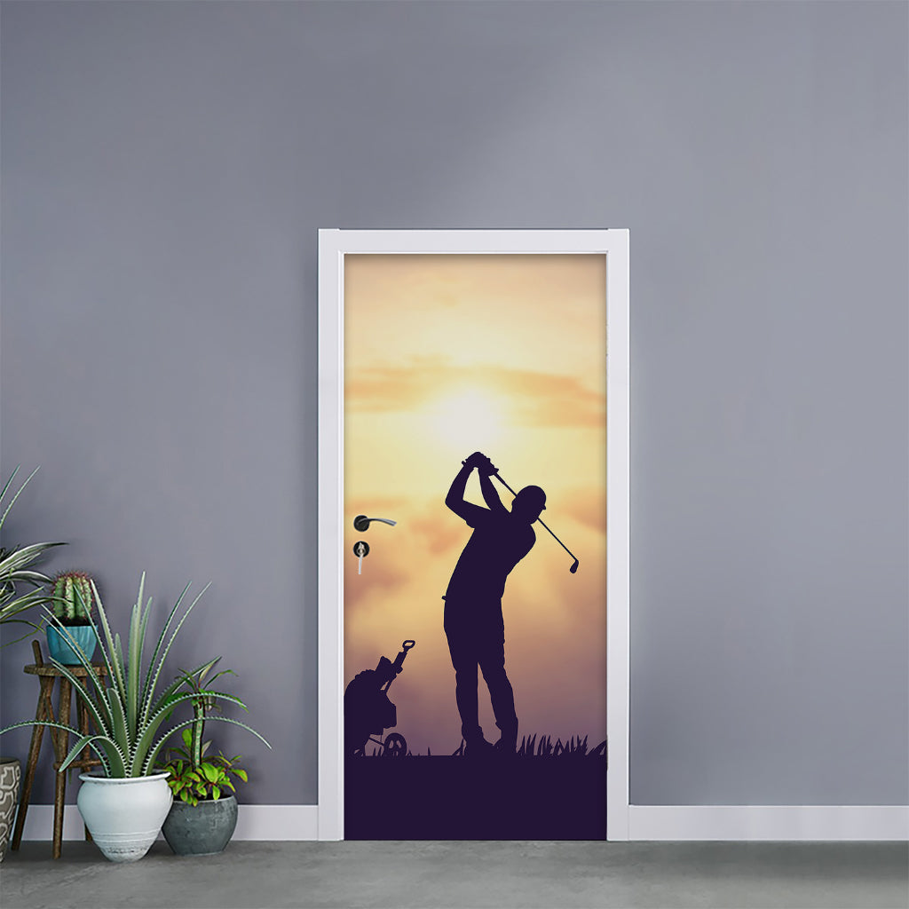 Pro Golf Swing Print Door Sticker