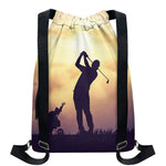 Pro Golf Swing Print Drawstring Backpack