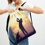 Pro Golf Swing Print Drawstring Backpack