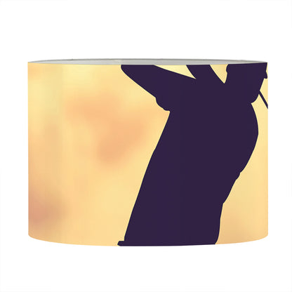 Pro Golf Swing Print Drum Lamp Shade