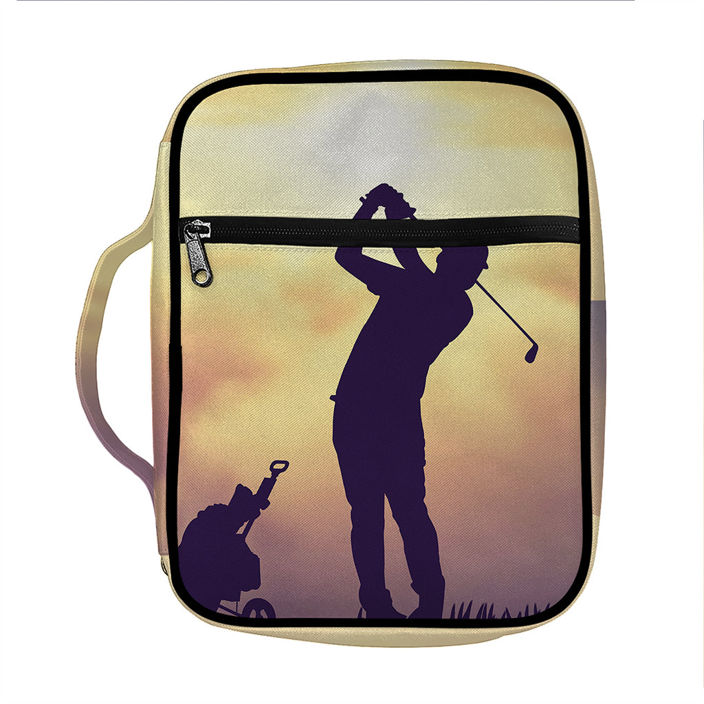 Pro Golf Swing Print Front Pocket Bible Bag