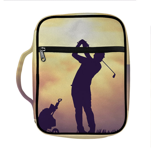 Pro Golf Swing Print Front Pocket Bible Bag