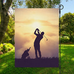 Pro Golf Swing Print Garden Flag