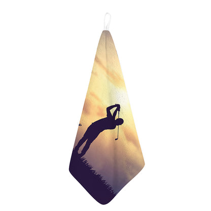 Pro Golf Swing Print Hand Towel