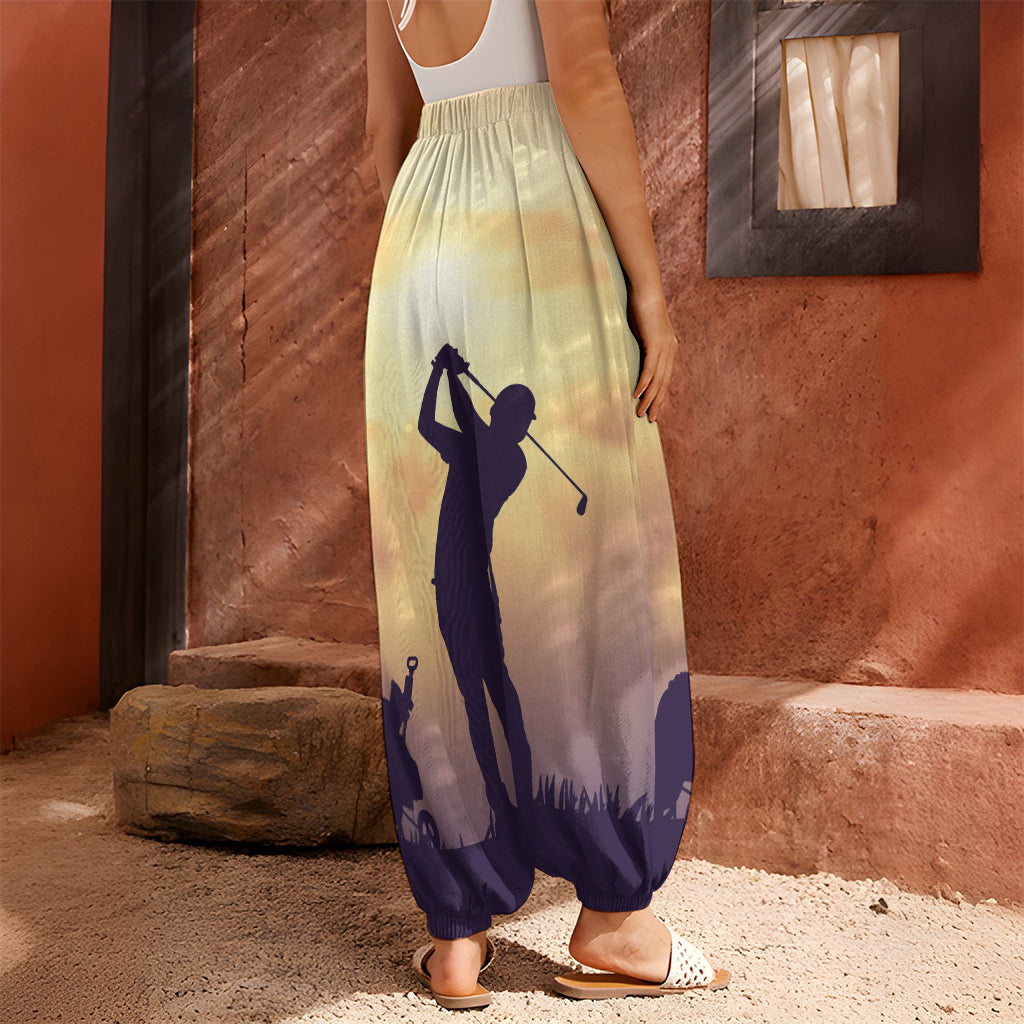 Pro Golf Swing Print Harem Pants