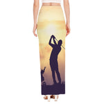 Pro Golf Swing Print High Slit Maxi Skirt