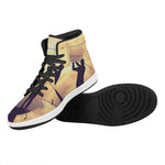 Pro Golf Swing Print High Top Leather Sneakers