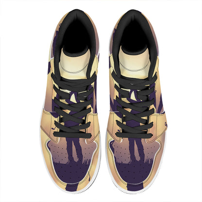 Pro Golf Swing Print High Top Leather Sneakers