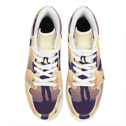 Pro Golf Swing Print High Top Leather Sneakers
