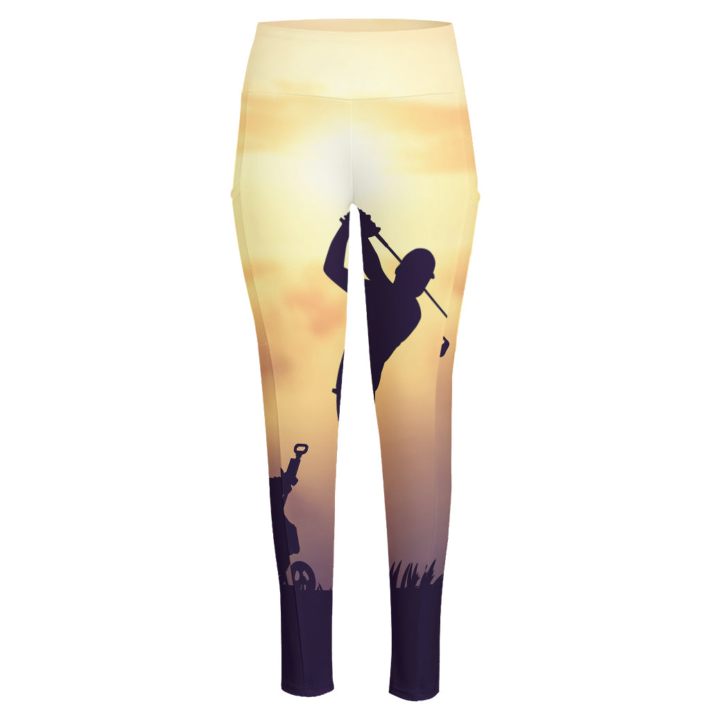 Pro Golf Swing Print High-Waisted Pocket Leggings