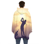 Pro Golf Swing Print Hoodie Blanket
