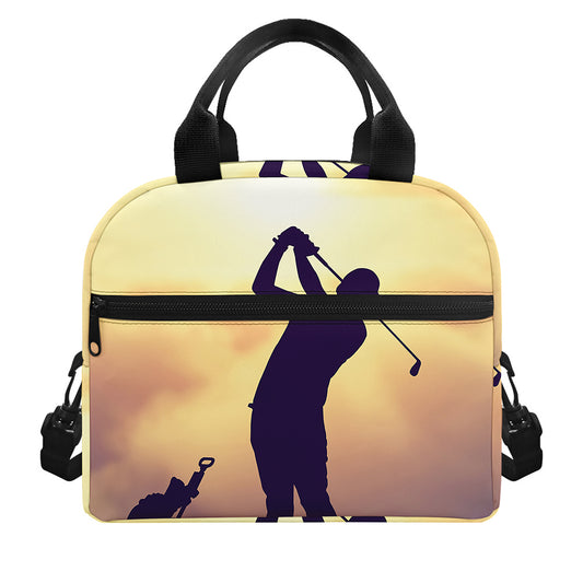 Pro Golf Swing Print Insulated Lunch Bag