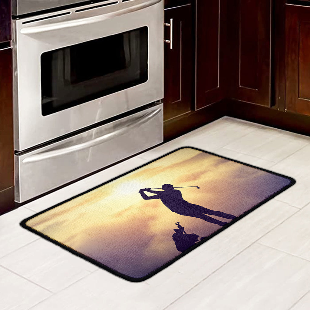 Pro Golf Swing Print Kitchen Mat