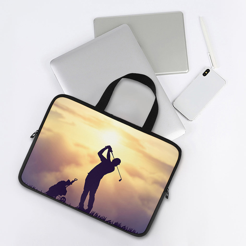 Pro Golf Swing Print Laptop Sleeve With Handle
