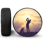 Pro Golf Swing Print Leather Spare Tire Cover