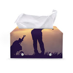 Pro Golf Swing Print Leather Tissue Box Cover