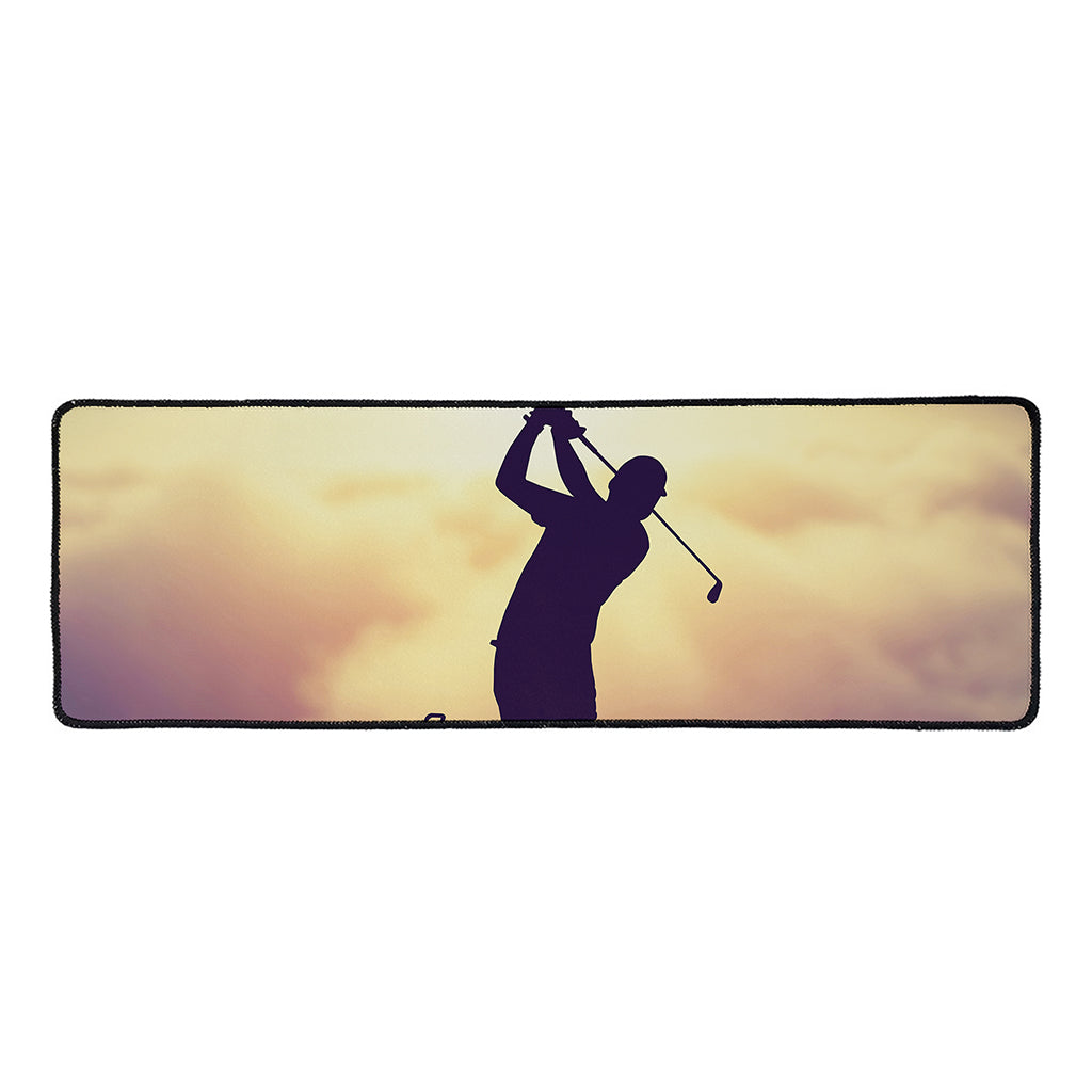 Pro Golf Swing Print Long Kitchen Mat
