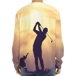 Pro Golf Swing Print Long Sleeve Baseball Jersey