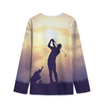 Pro Golf Swing Print Long Sleeve Short Coat