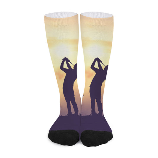 Pro Golf Swing Print Long Socks