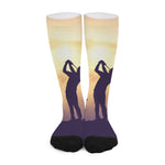 Pro Golf Swing Print Long Socks
