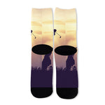Pro Golf Swing Print Long Socks