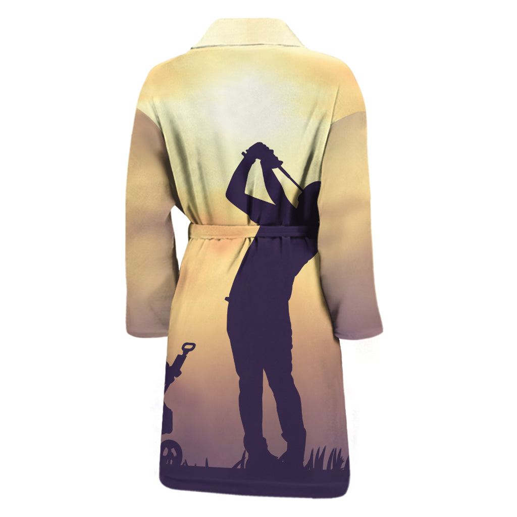 Pro Golf Swing Print Men's Bathrobe