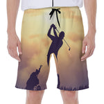Pro Golf Swing Print Men's Beach Shorts