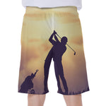 Pro Golf Swing Print Men's Beach Shorts