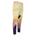 Pro Golf Swing Print Men's Compression Pants