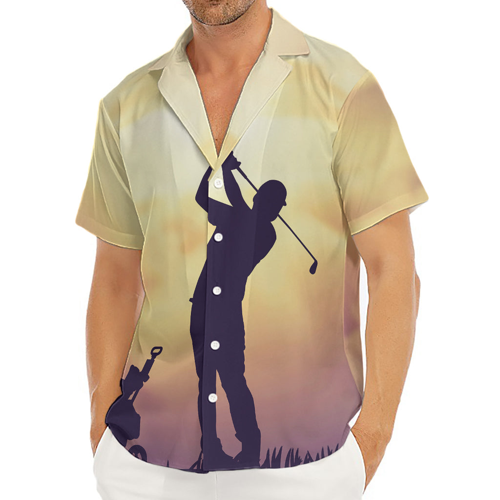 Pro Golf Swing Print Men's Deep V-Neck Shirt