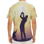 Pro Golf Swing Print Men's Deep V-Neck Shirt