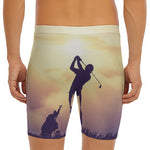 Pro Golf Swing Print Men's Long Boxer Briefs