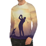 Pro Golf Swing Print Men's Long Sleeve Rash Guard