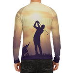 Pro Golf Swing Print Men's Long Sleeve Rash Guard