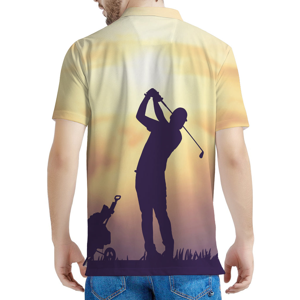 Pro Golf Swing Print Men's Polo Shirt