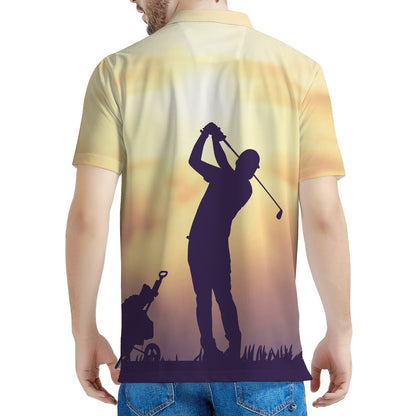 Pro Golf Swing Print Men's Polo Shirt
