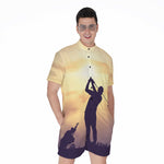 Pro Golf Swing Print Men's Rompers