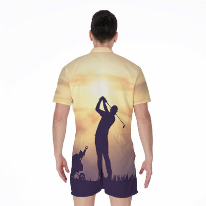 Pro Golf Swing Print Men's Rompers