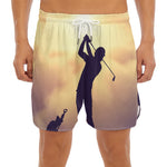 Pro Golf Swing Print Men's Split Running Shorts