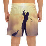 Pro Golf Swing Print Men's Split Running Shorts