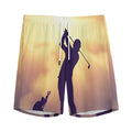Pro Golf Swing Print Men's Athletic Shorts