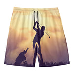 Pro Golf Swing Print Men's Swim Trunks