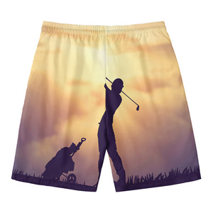 Pro Golf Swing Print Men's Swim Trunks