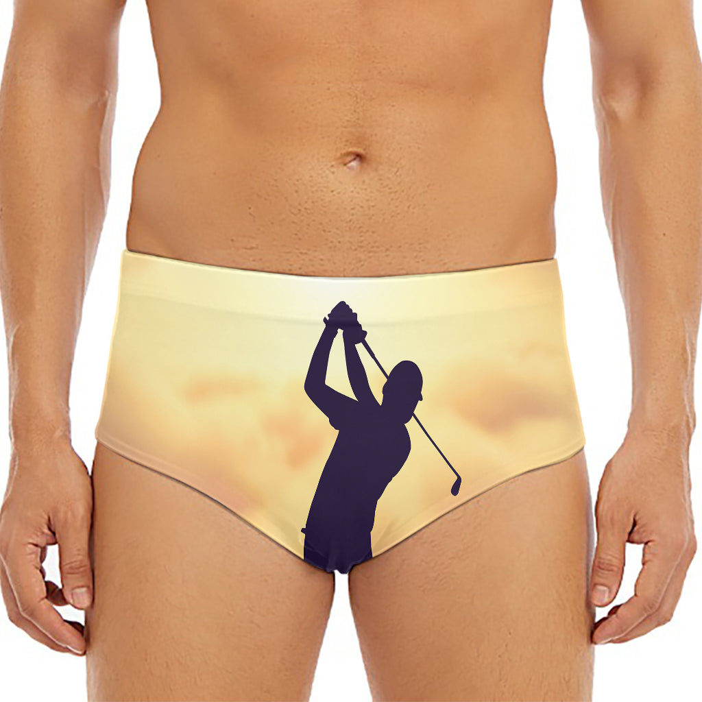 Pro Golf Swing Print Men's Triangle Swim Briefs