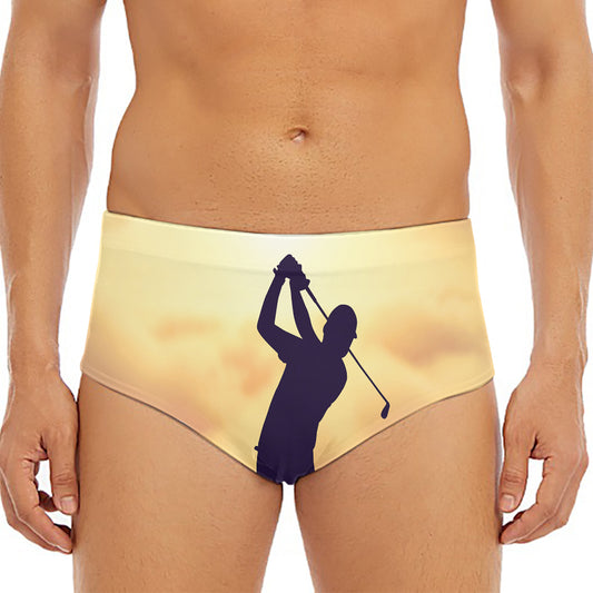 Pro Golf Swing Print Men's Triangle Swim Briefs