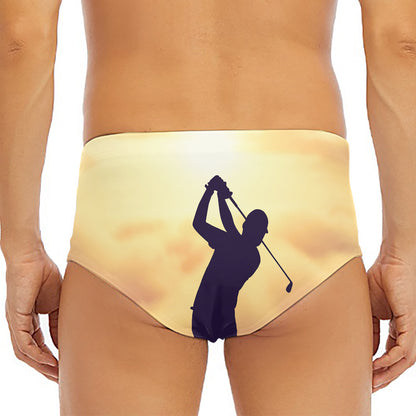 Pro Golf Swing Print Men's Triangle Swim Briefs